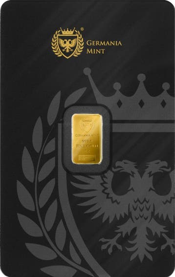 1 gram Goudbaren Germania Mint, Verzenden, Goud