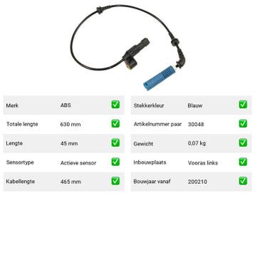 ABS-sensor BMW 3 Serie 318 i (E46) Van 1997-12 tot 2001-09 -, Verzenden, Nieuw, BMW