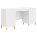 vidaXL Bureau met plank Hoogglans Wit 142,5 x 50 x 75 cm, Verzenden, Nieuw