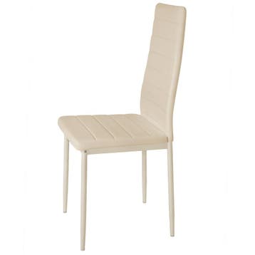 Eetkamerstoelen, kunstleer - beige, Set van 6, Huis en Inrichting, Verzenden, Nieuw