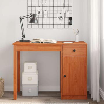 vidaXL Bureau Waskleur Bruin 100 x 50 x 74 cm Massief, Verzenden, Nieuw