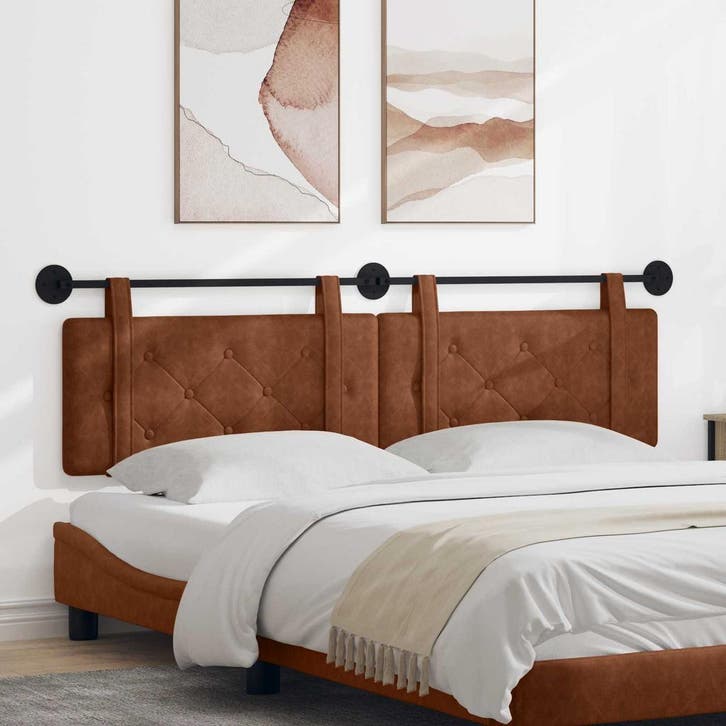 vidaXL Hangend hoofdbord Bruin Antiek PU, Huis en Inrichting, Slaapkamer | Bedden, Bruin, Nieuw, Overige materialen, Verzenden