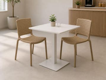 Kantineset voor 2 personen - Kantinetafel wit met Pedrali, Ophalen of Verzenden, Gebruikt