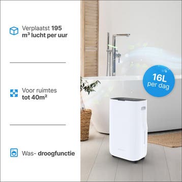 Luchtontvochtiger en Luchtreiniger - 16L - HEPA filter - 240, Witgoed en Apparatuur, Verzenden, Zo goed als nieuw