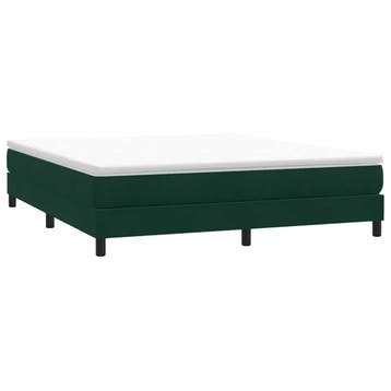 vidaXL Boxspring zonder matras fluweel donkergroen 180x210, Verzenden, Stof, Groen, Nieuw