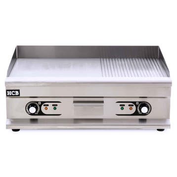 HCB Bakplaat 1/2 geribbeld - 75 cm - 400V - RVS, Verzenden, Nieuw in verpakking, Fornuis, Frituur en Grillen