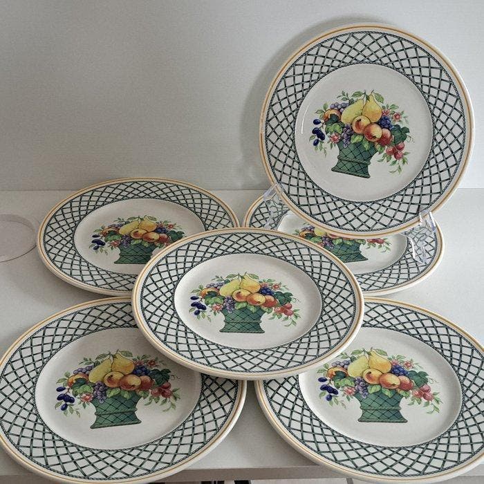 Villeroy & Boch - Ontbijtbord (6) - Basket - Vitroporzellan, Antiek en Kunst, Antiek | Meubels | Tafels