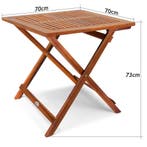 Inklapbare bijzettafel geolied acacia hardhout 70x70cm, Verzenden, Nieuw