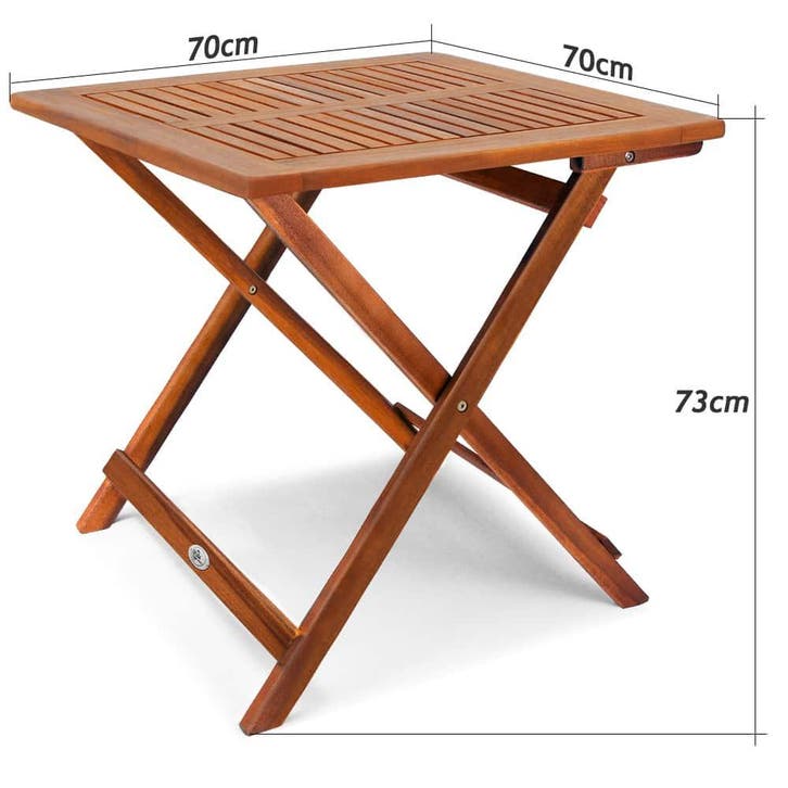 Inklapbare bijzettafel geolied acacia hardhout 70x70cm, Tuin en Terras, Tuintafels, Nieuw, Verzenden