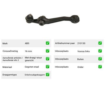 Draagarm Vooras links Buiten Onder Daihatsu Charade 1.0 D, Verzenden, Nieuw, Daihatsu