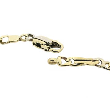 Bicolor gouden infinity schakelketting, Sieraden, Tassen en Uiterlijk, Ophalen of Verzenden, Gebruikt, Goud, Goud