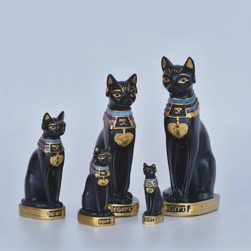 Elegante Egyptische Kattenbeeldjes - Retro Stijl & Sfeervoll, Verzenden, Nieuw