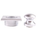 Mini Knop+Ring Vierkant Pushlock Nikkel Mat 2st., Caravans en Kamperen, Kampeeraccessoires, Ophalen of Verzenden, Nieuw