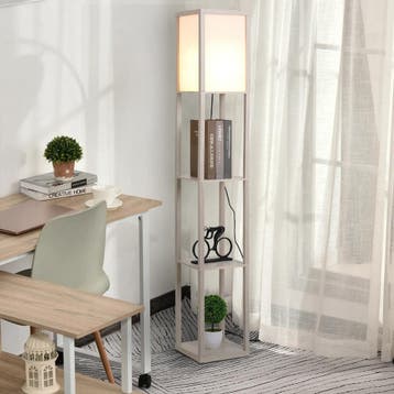 Vloerlamp met 3 Planken MDF E27, Verzenden, Nieuw
