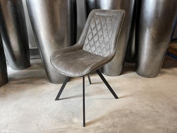 Veiling - Eetkamerstoel Diamond (set van 8) microleder - ant, Huis en Inrichting, Stoelen, Nieuw
