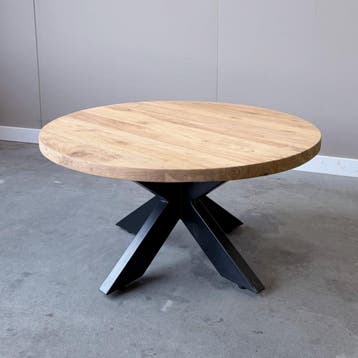 Robuuste ronde salontafel met stalen poot -  80 cm, Huis en Inrichting, Ophalen of Verzenden, Nieuw