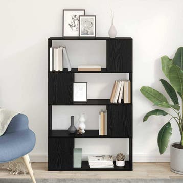 vidaXL Tv-meubelset 80 x 24 x 125 cm Zwart Bewerkt hout, Huis en Inrichting, Minder dan 50 cm, Verzenden, 100 tot 150 cm, Nieuw