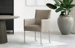 Leren eetkamerstoelen met rvs poten, Ophalen of Verzenden, Nieuw, Leer