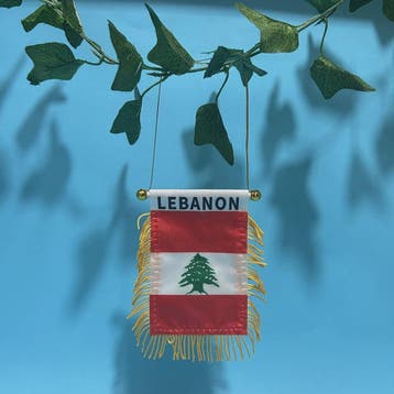 Libanon Vlag voor Autoraam - 8x12cm Polyester Dubbelzijdig B, Verzenden, Nieuw