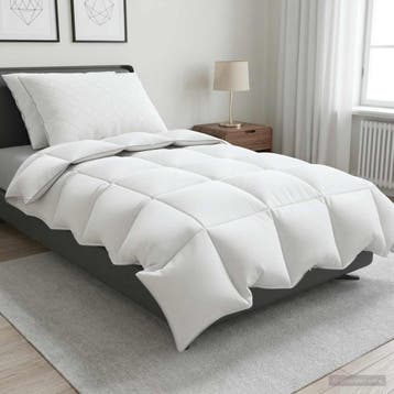vidaXL 90% ganzen dons dekbedset FULDA 3 st 155 x 220 cm, Verzenden, Nieuw, Wit