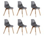 Grijze Eettafel Stoelen 6 | Modern | A-kwaliteit, Kunststof, Nieuw, Ophalen of Verzenden, Vijf, Zes of meer stoelen