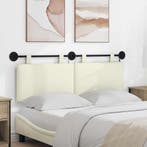 vidaXL Hangend hoofdbord Met LED-verlichting Crèmekleurig, Verzenden, Nieuw, Crème