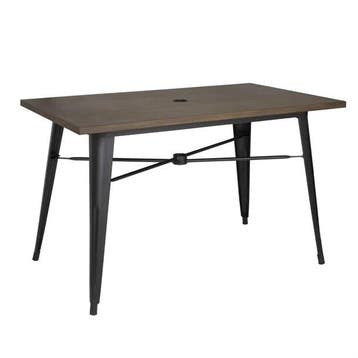 aluminium outdoor tafel 120x76 cm donker houtdessin, Verzenden, Nieuw in verpakking