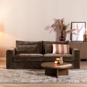50% Korting: 3-zitsbank Kyle chenille mocha, Ophalen, Zo goed als nieuw, Stof, Scandinavisch