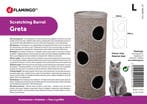 Krabton Flamingo Greta L Grijs/Naturel/Lichtbruin – Grote., Dieren en Toebehoren, Katten-accessoires, Verzenden, Nieuw