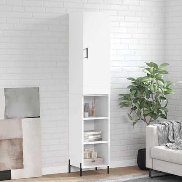 vidaXL buffetkast 34,5x34x180 cm bewerkt hout wit, Huis en Inrichting, Kasten | Buffetkasten, Minder dan 50 cm, Verzenden, Nieuw