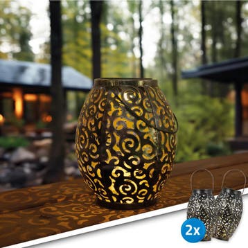 2x Solar LED tafellamp Agadir op zonne-energie met handvat, Verzenden, Minder dan 50 watt, Nieuw, Led