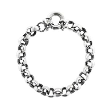 Witgouden robuuste jasseron schakelarmband, Ophalen of Verzenden, Gebruikt, Goud, Goud