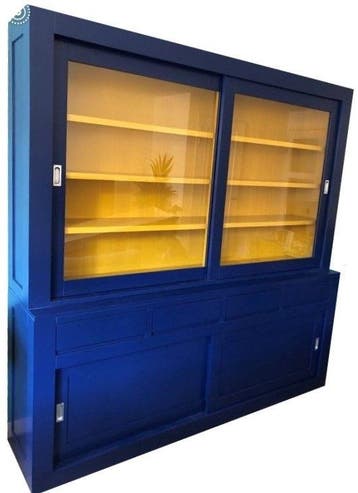 Buffetkast blauw – geel Design 220cm, Ophalen of Verzenden, Nieuw