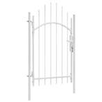 vidaXL Tuinpoort Woerden staal 1x2,45 m wit, Tuin en Terras, Verzenden, Nieuw