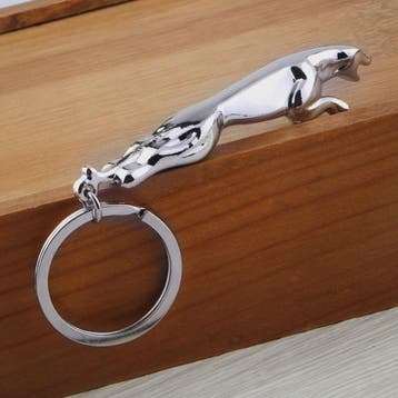 Luxe Jaguar Autosleutelhanger - Roestvrij Staal, Zilverkleur, Verzenden, Nieuw