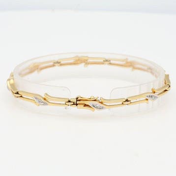 Armband - 14 karaat Geel goud, Witgoud Diamant (Natuurlijk), Nieuw