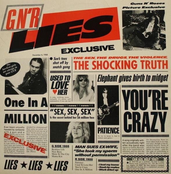 Guns N Roses – G N R Lies, Cd's en Dvd's, Vinyl | Rock, Gebruikt, Ophalen of Verzenden
