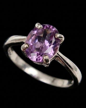 Amethist - Zilver, Ring met amethist – Zilver 925 – Heilige