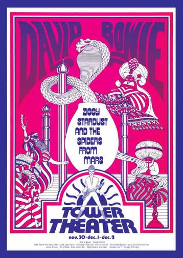 Posters - Poster Bowie, David - Tower Theatre, Verzenden, Zo goed als nieuw