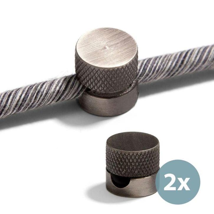 Kabelgeleider Wand Metaal Geborsteld Titanium - Set van 2, Fietsen en Brommers, Brommeronderdelen | Scooters