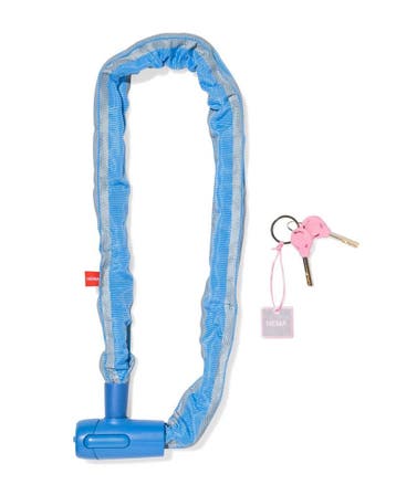 HEMA Kettingslot 90x8cm met sleutel blauw 30% korting, Verzenden, Nieuw