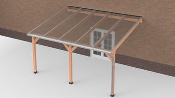 Douglas Terrasoverkapping Polycarbonaat Helder Geschaafd 500, Nieuw