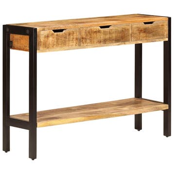 vidaXL Dressoir met 3 lades 110x35x75 cm massief mangohout, 100 tot 150 cm, Verzenden, Nieuw, 25 tot 50 cm