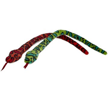 Pluche slangen set - rood en groen - 100 cm - knuffel, Verzenden, Nieuw