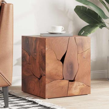 vidaXL Kruk 40x40x45 cm massief teakhout bruin, Verzenden, Nieuw, Bruin