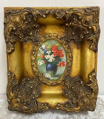 in Barok Lijstje - Lijst- Bloemenstilleven - Hout - Klassiek