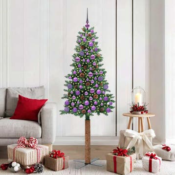 vidaXL Slanke Kerstboom Groen 180 cm PVC en massief, Diversen, Kerst, Verzenden, Nieuw