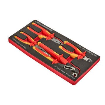 Geïsoleerde tangenset 4 delen in metalen opbergbox, Ophalen of Verzenden, Nieuw