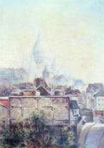 Pierre Vallet (1884-1971) - Montmartre La Vue du Sacré Coeur, Antiek en Kunst