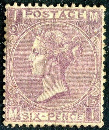 Groot-Brittannië 1867 - Victoria, 6d lilac, met koppelteken,, Gestempeld